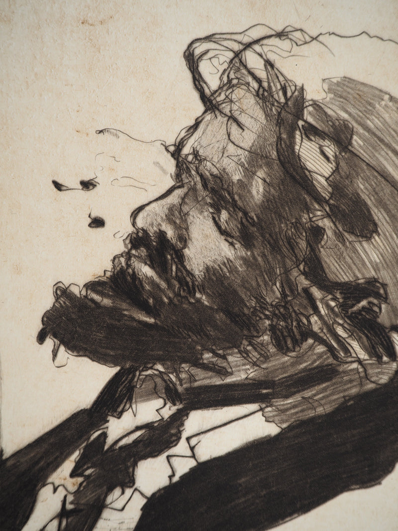 Claude WEISBUCH : Jules Vallès pensif, Gravure originale (photo de détail 4) - Crédit photo : Galerie Art.Paris