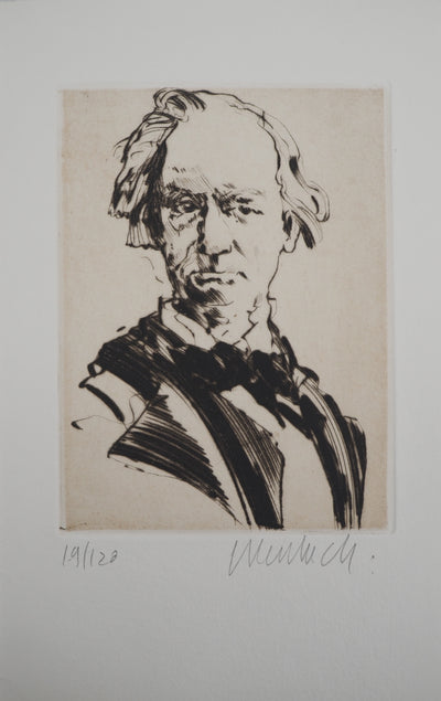 Claude WEISBUCH : Portrait de Charles Baudelaire, Gravure originale (vue générale) - Crédit photo : Galerie Art.Paris