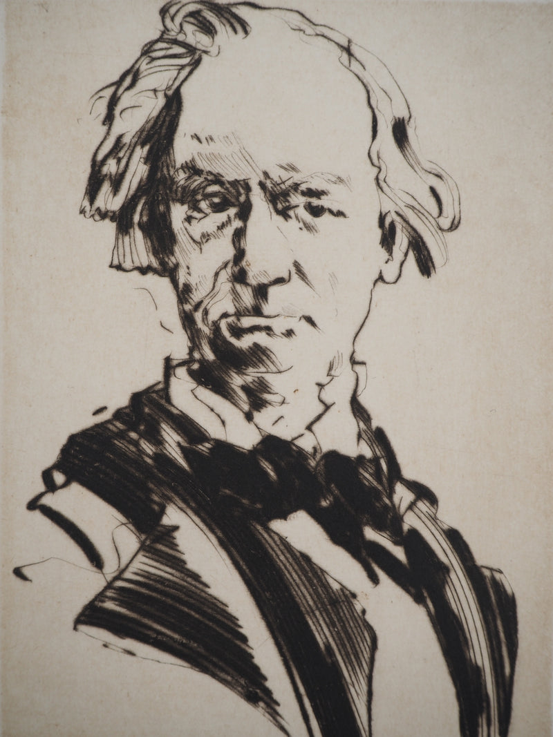 Claude WEISBUCH : Portrait de Charles Baudelaire, Gravure originale (photo de détail 2) - Crédit photo : Galerie Art.Paris
