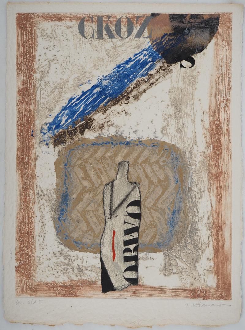 James COIGNARD : Composition à la bouteille, Gravure originale (vue générale) - Crédit photo : Galerie Art.Paris