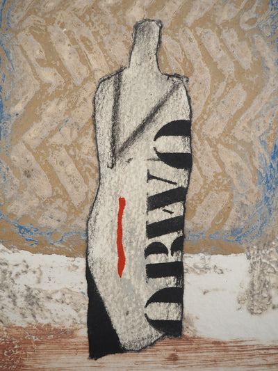 James COIGNARD : Composition à la bouteille, Gravure originale (photo de détail 4) - Crédit photo : Galerie Art.Paris