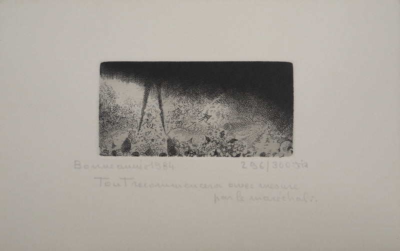 Jacques LE MARECHAL : Tout recommencera avec mesure, Gravure originale (photo de détail 2) - Crédit photo : Galerie Art.Paris