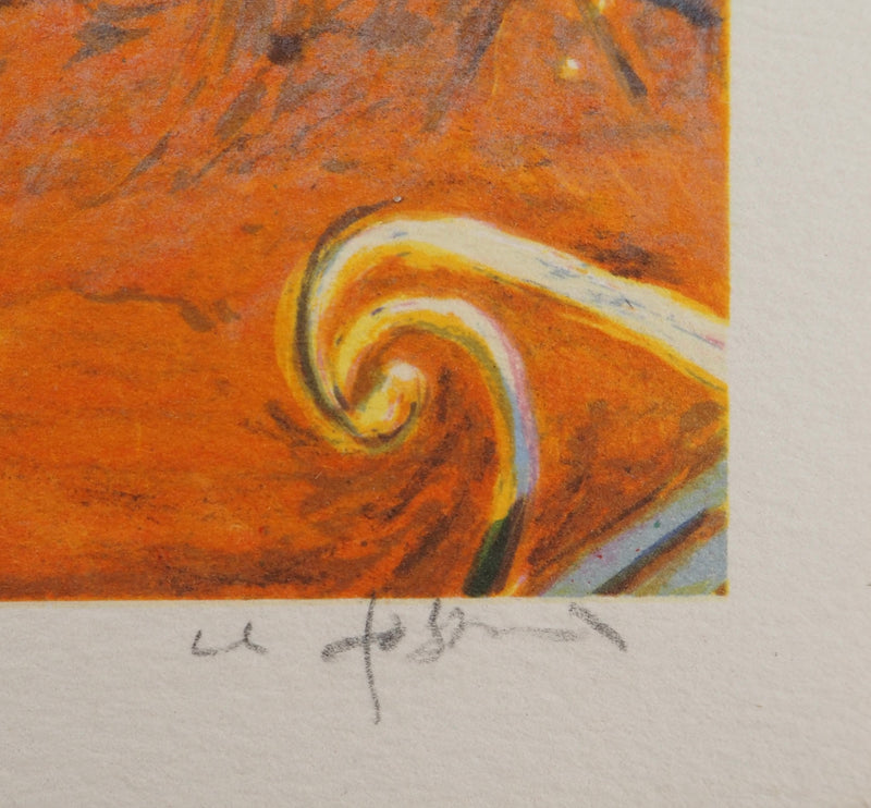 Claude FOSSOUX : Femme assise dans le jardin, Lithographie originale (photo de détail 3) - Crédit photo : Galerie Art.Paris