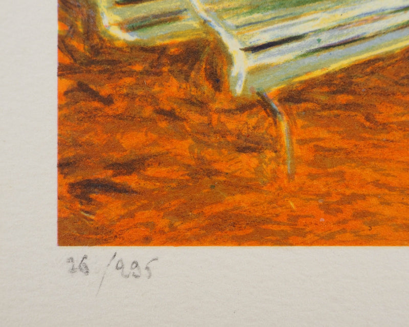 Claude FOSSOUX : Femme assise dans le jardin, Lithographie originale (photo de détail 5) - Crédit photo : Galerie Art.Paris