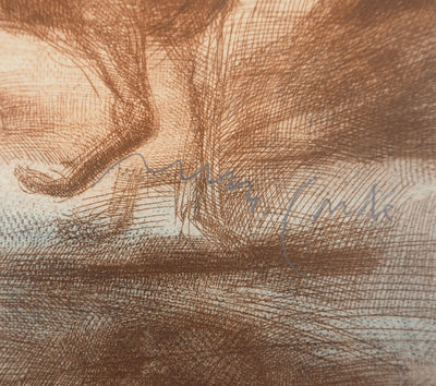 Miguel CONDÉ : La flèche d'amour, Gravure originale (photo de détail 2) - Crédit photo : Galerie Art.Paris