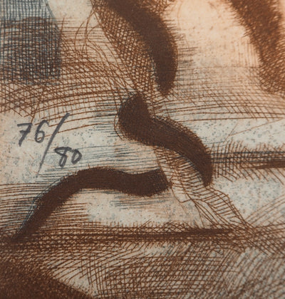 Miguel CONDÉ : La flèche d'amour, Gravure originale (photo de détail 3) - Crédit photo : Galerie Art.Paris