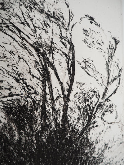 Nicole BOUHARMONT : Arbres agités, Gravure originale (photo de détail 5) - Crédit photo : Galerie Art.Paris
