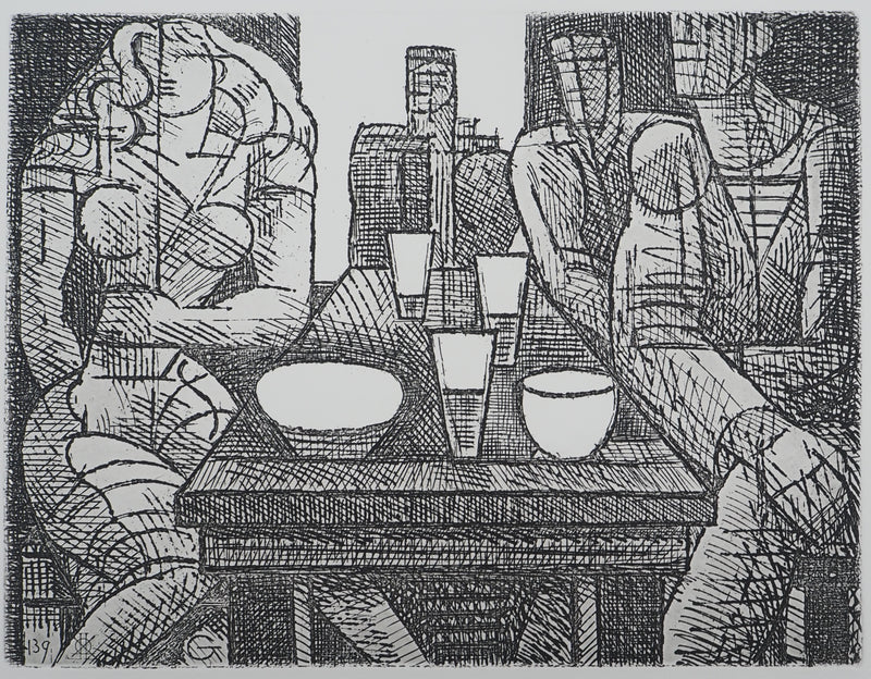 Marcel GROMAIRE : Estaminet, Gravure originale (vue générale) - Crédit photo : Galerie Art.Paris