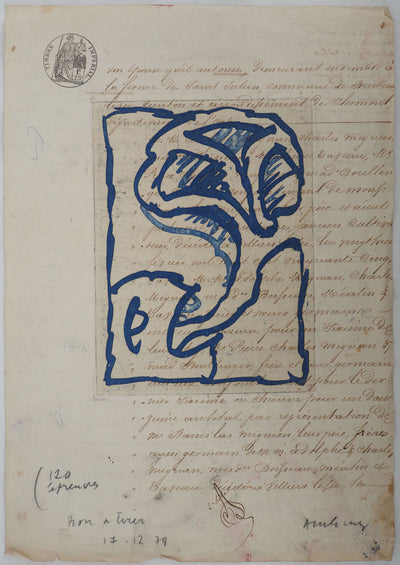Pierre ALECHINSKY : La vie comme elle tourne bleu, Gravure originale (photo de détail 9) - Crédit photo : Galerie Art.Paris