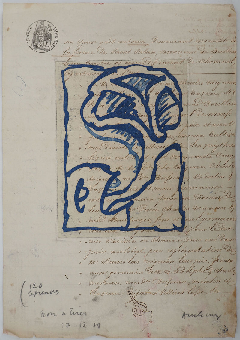 Pierre ALECHINSKY : La vie comme elle tourne bleu, Gravure originale (photo de détail 9) - Crédit photo : Galerie Art.Paris