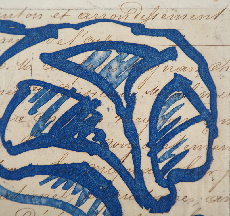 Pierre ALECHINSKY : La vie comme elle tourne bleu, Gravure originale (photo de détail 6) - Crédit photo : Galerie Art.Paris