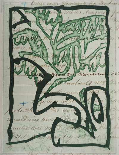 Pierre ALECHINSKY : La vie comme elle tourne vert, Gravure originale (vue générale) - Crédit photo : Galerie Art.Paris