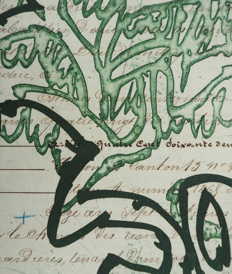 Pierre ALECHINSKY : La vie comme elle tourne vert, Gravure originale (photo de détail 4) - Crédit photo : Galerie Art.Paris