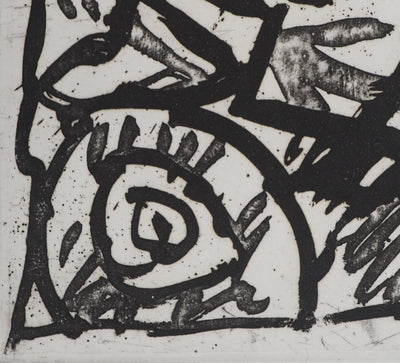 Pierre ALECHINSKY : L'homme au sourire rouge, Gravure originale (photo de détail 4) - Crédit photo : Galerie Art.Paris