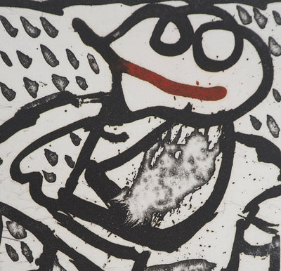 Pierre ALECHINSKY : L'homme au sourire rouge, Gravure originale (photo de détail 3) - Crédit photo : Galerie Art.Paris