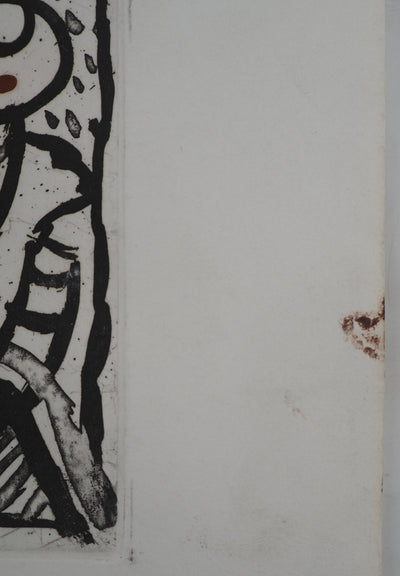 Pierre ALECHINSKY : L'homme au sourire rouge, Gravure originale (photo de détail 8) - Crédit photo : Galerie Art.Paris