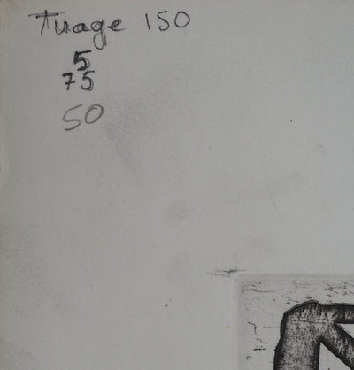 Pierre ALECHINSKY : L'oiseau en cage, Gravure originale (photo de détail 8) - Crédit photo : Galerie Art.Paris