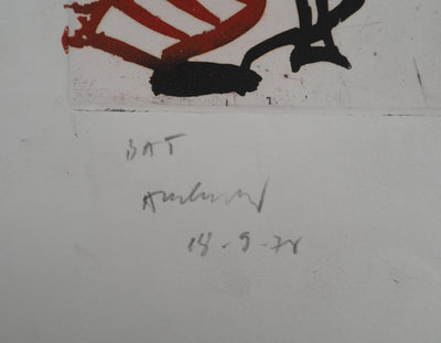 Pierre ALECHINSKY : L'oiseau en cage, Gravure originale (photo de détail 3) - Crédit photo : Galerie Art.Paris