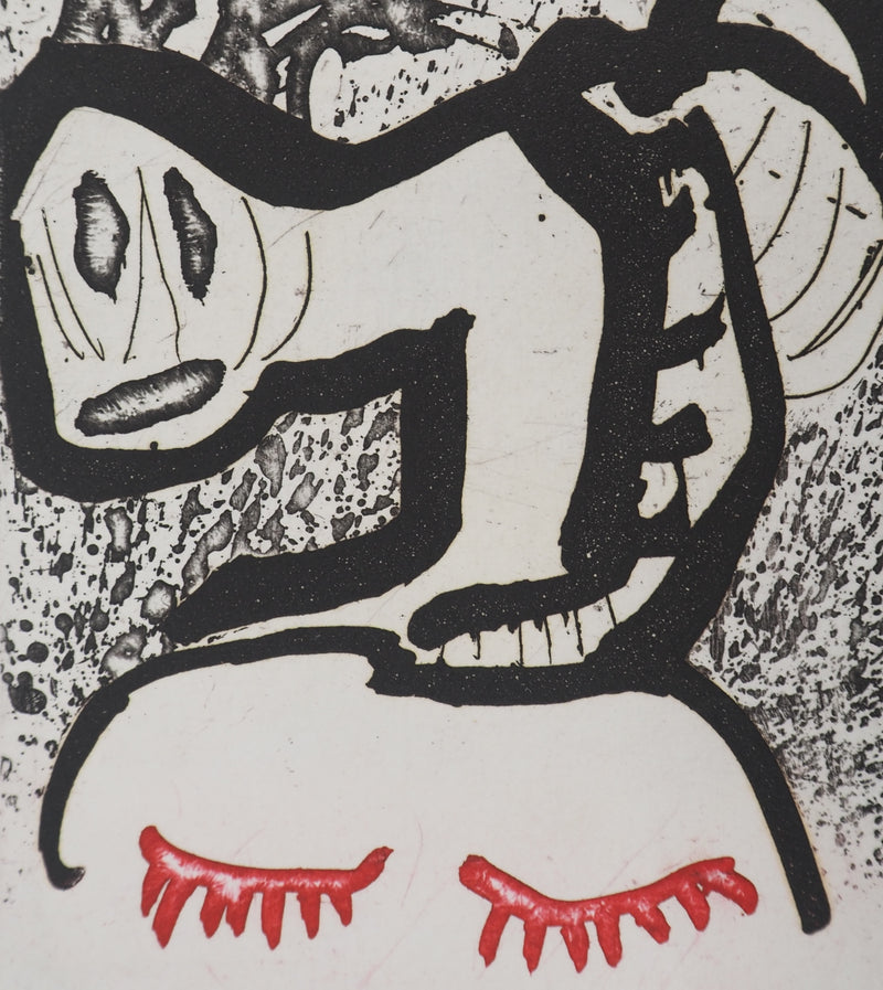 Pierre ALECHINSKY : Sur la tête, Gravure originale (photo de détail 4) - Crédit photo : Galerie Art.Paris