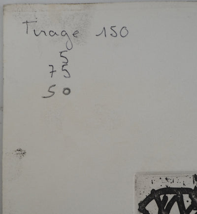 Pierre ALECHINSKY : Sur la tête, Gravure originale (photo de détail 6) - Crédit photo : Galerie Art.Paris