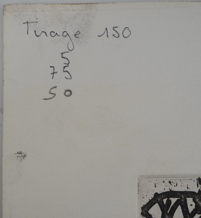 Pierre ALECHINSKY : Sur la tête, Gravure originale (photo de détail 6) - Crédit photo : Galerie Art.Paris