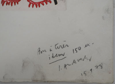 Pierre ALECHINSKY : Sur la tête, Gravure originale (photo de détail 3) - Crédit photo : Galerie Art.Paris