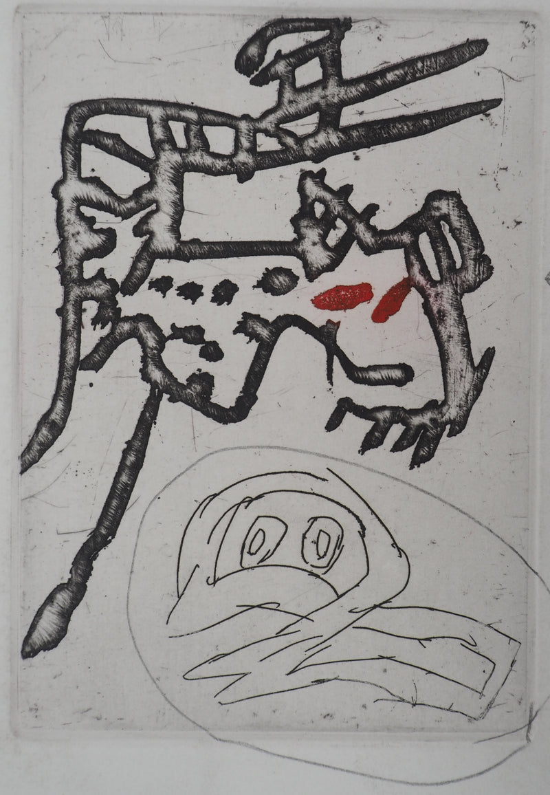 Pierre ALECHINSKY : Le chien et le poussin, Gravure originale (vue générale) - Crédit photo : Galerie Art.Paris