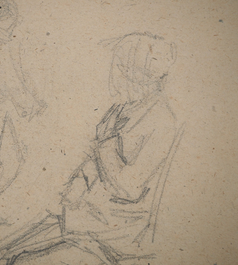 Louis HAYET : Homme pensif, Dessin original (photo de détail 4) - Crédit photo : Galerie Art.Paris