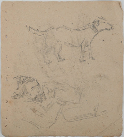 Louis HAYET : Homme pensif, Dessin original (photo de détail 6) - Crédit photo : Galerie Art.Paris