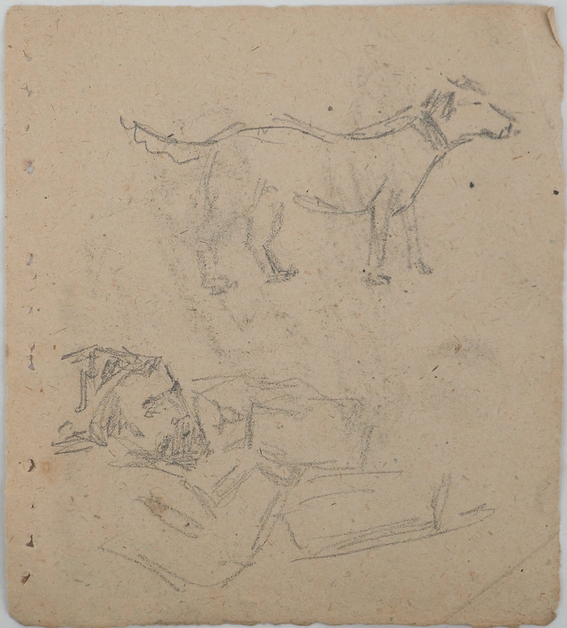 Louis HAYET : Homme pensif, Dessin original (photo de détail 6) - Crédit photo : Galerie Art.Paris