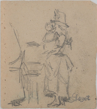 Louis HAYET : Mère et enfant, Dessin original (vue générale) - Crédit photo : Galerie Art.Paris