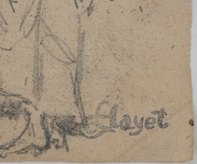 Louis HAYET : Mère et enfant, Dessin original (photo de détail 2) - Crédit photo : Galerie Art.Paris