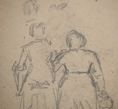Louis HAYET : Bras dessus bras dessous, Dessin original (photo de détail 4) - Crédit photo : Galerie Art.Paris