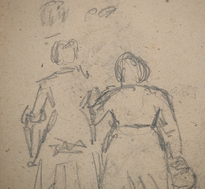 Louis HAYET : Bras dessus bras dessous, Dessin original (photo de détail 4) - Crédit photo : Galerie Art.Paris