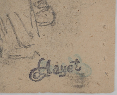 Louis HAYET : Bras dessus bras dessous, Dessin original (photo de détail 2) - Crédit photo : Galerie Art.Paris