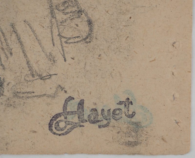 Louis HAYET : Bras dessus bras dessous, Dessin original (photo de détail 2) - Crédit photo : Galerie Art.Paris