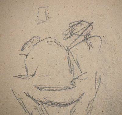 Louis HAYET : Homme accroupi, Dessin original (photo de détail 5) - Crédit photo : Galerie Art.Paris