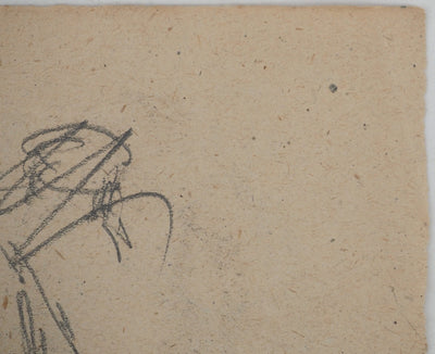 Louis HAYET : Homme accroupi, Dessin original (photo de détail 6) - Crédit photo : Galerie Art.Paris