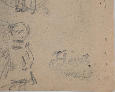 Louis HAYET : Corde à sauter, Dessin original (photo de détail 2) - Crédit photo : Galerie Art.Paris