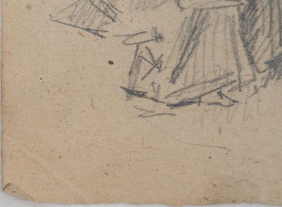 Louis HAYET : Les blanchisseuses, Dessin original (photo de détail 5) - Crédit photo : Galerie Art.Paris