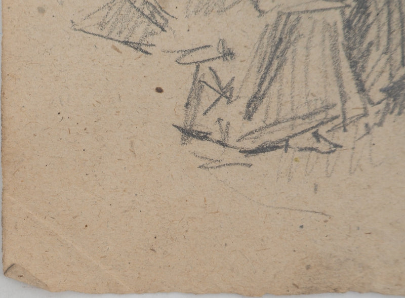 Louis HAYET : Les blanchisseuses, Dessin original (photo de détail 5) - Crédit photo : Galerie Art.Paris