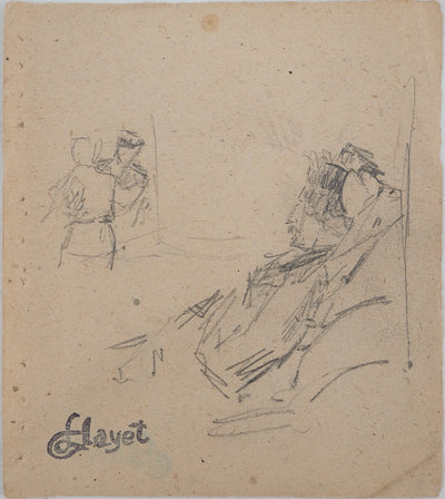 Louis HAYET : Le repos, Dessin original (vue générale) - Crédit photo : Galerie Art.Paris