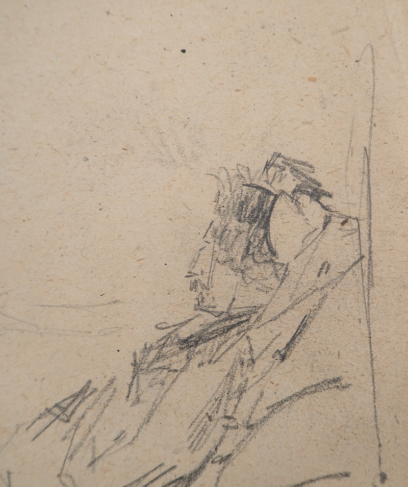 Louis HAYET : Le repos, Dessin original (photo de détail 4) - Crédit photo : Galerie Art.Paris