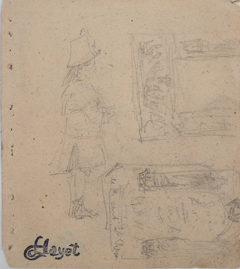 Louis HAYET : Le complot, Dessin original (photo de détail 7) - Crédit photo : Galerie Art.Paris