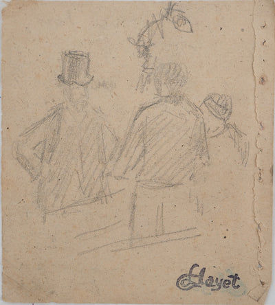 Louis HAYET : Le complot, Dessin original (vue générale) - Crédit photo : Galerie Art.Paris