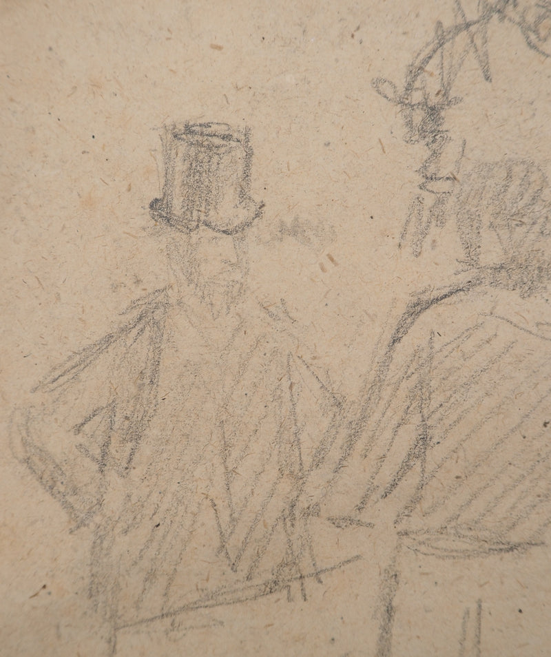 Louis HAYET : Le complot, Dessin original (photo de détail 4) - Crédit photo : Galerie Art.Paris
