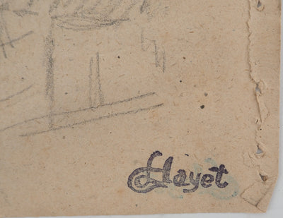 Louis HAYET : Le complot, Dessin original (photo de détail 2) - Crédit photo : Galerie Art.Paris