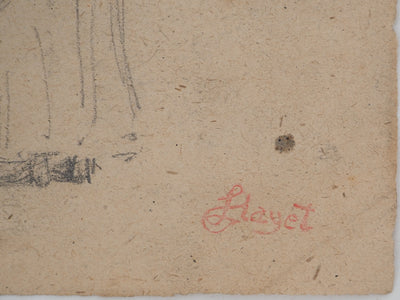 Louis HAYET : L'homme au chapeau, Dessin original (photo de détail 5) - Crédit photo : Galerie Art.Paris