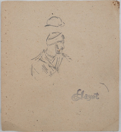 Louis HAYET : L'homme à barbe, Dessin original (vue générale) - Crédit photo : Galerie Art.Paris