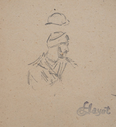 Louis HAYET : L'homme à barbe, Dessin original (photo de détail 3) - Crédit photo : Galerie Art.Paris